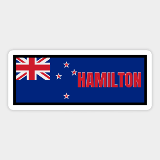 Hamilton City in New Zealand Flag Sticker